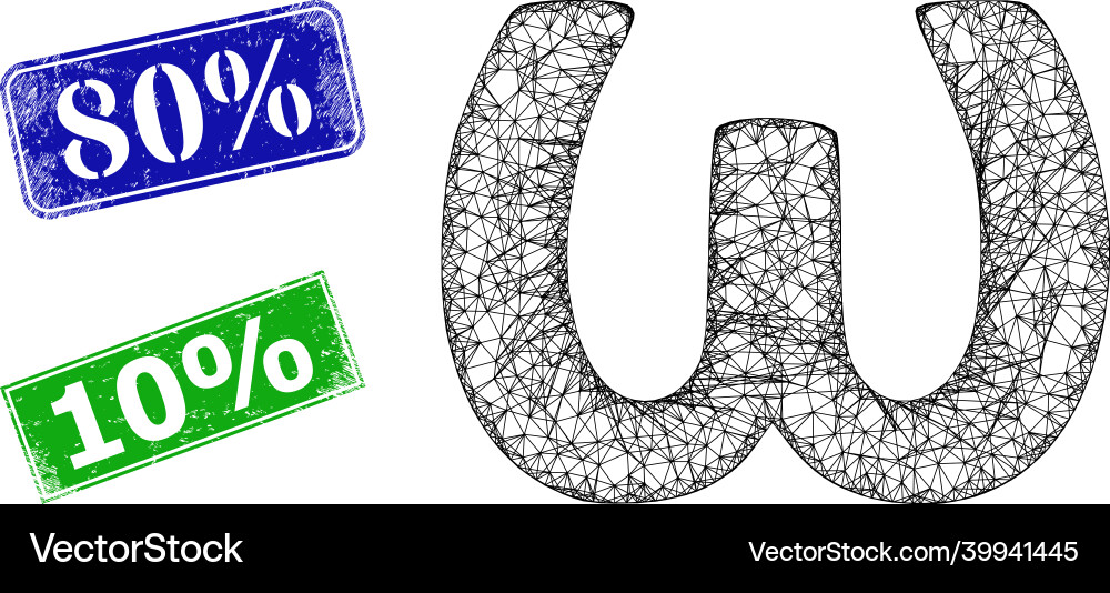 Scratched 80 percent imprints and triangular mesh Scratched 80 percent imprints and triangular mesh vector image