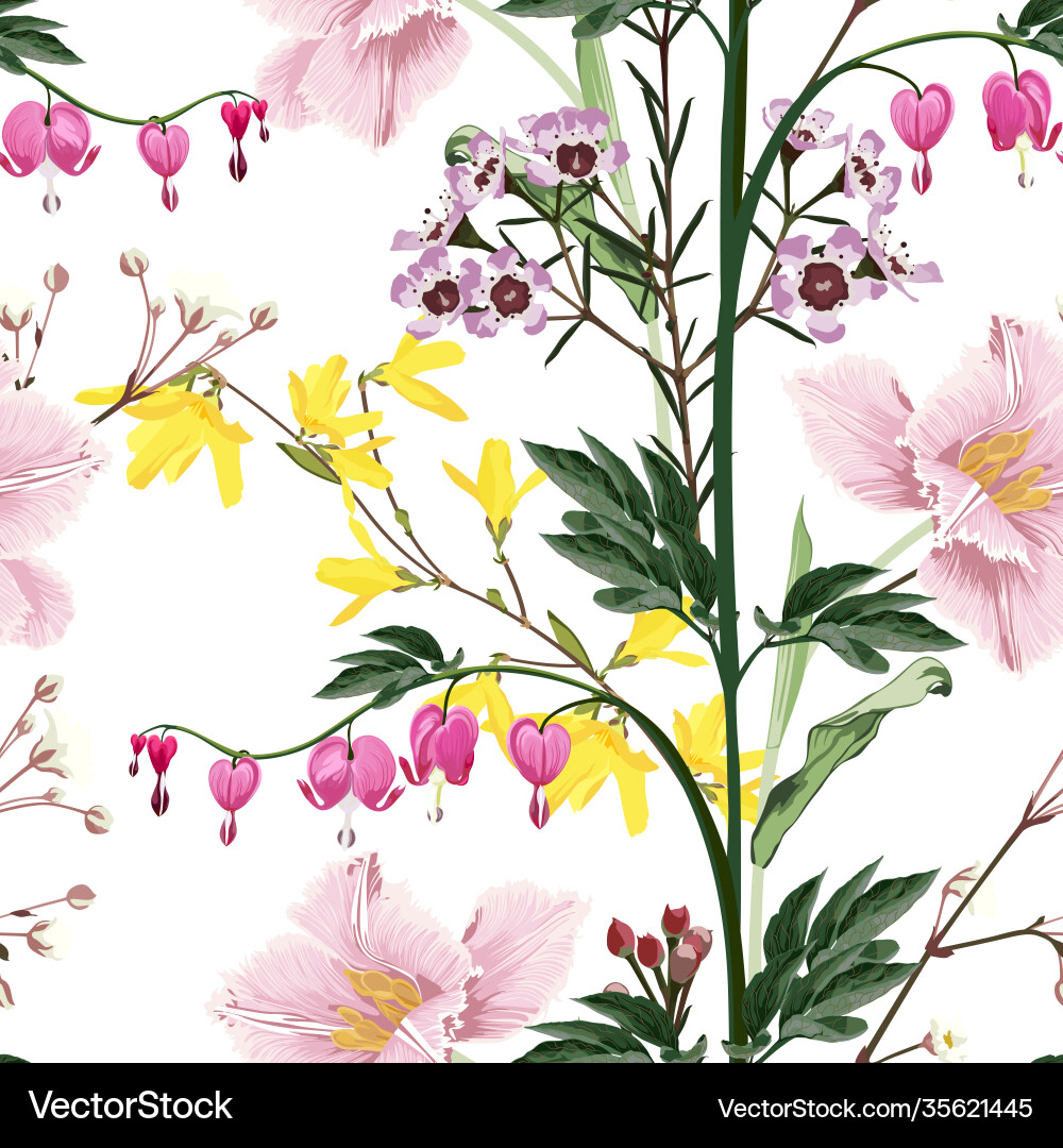 Seamless background from a flowers ornament Vector Image