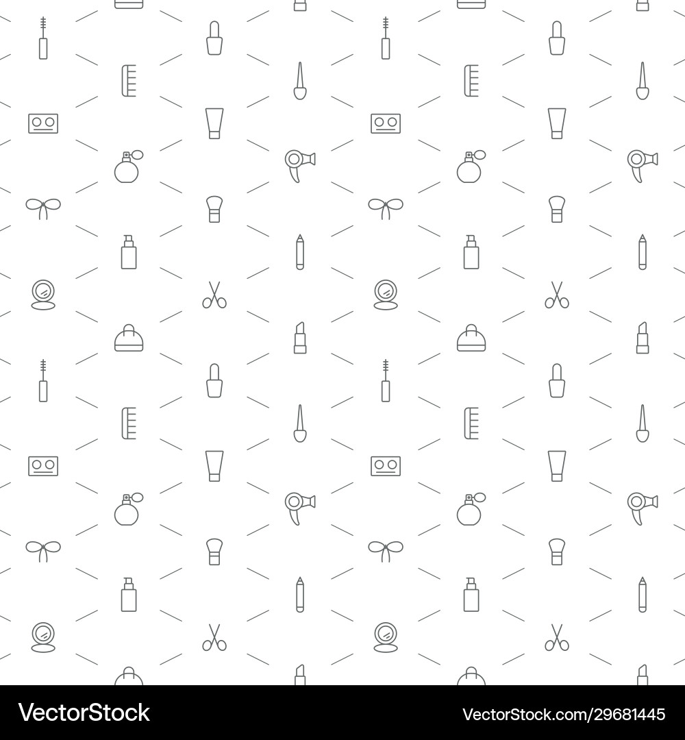 Seamless make up icons pattern on white background Seamless make up icons pattern on white background vector image