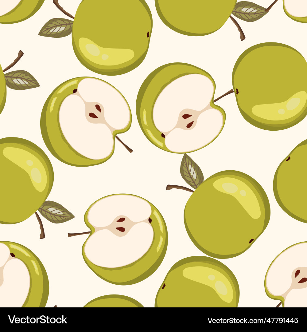 Seamless pattern with apple on white background Seamless pattern with apple on white background vector image