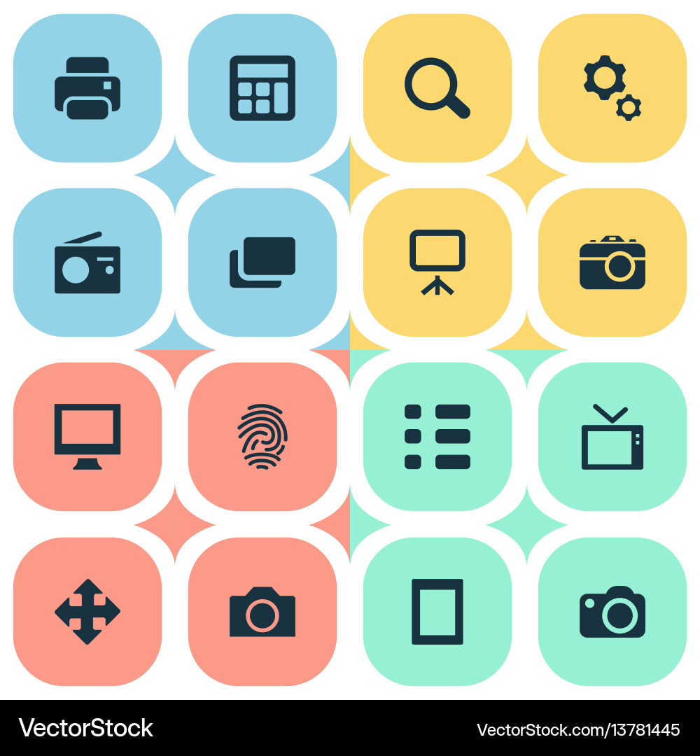 Set of simple device icons vector image