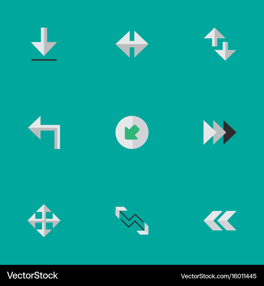 Set of simple pointer icons elements indicator Vector Image