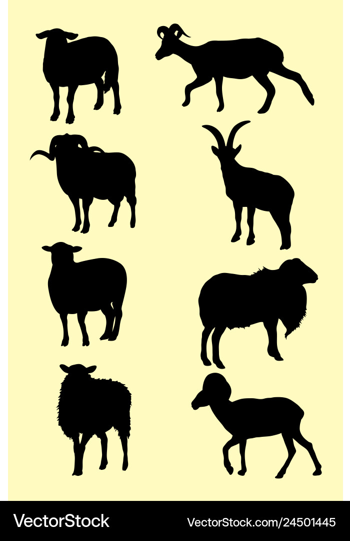 Sheep silhouettes Royalty Free Vector Image - VectorStock