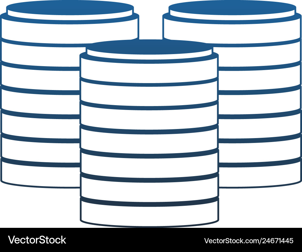 Storage disks symbol blue lines Vector Image