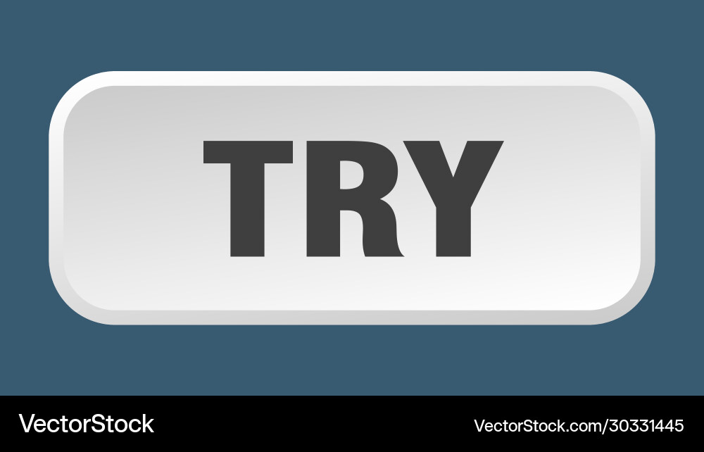 Try button square 3d push vector image