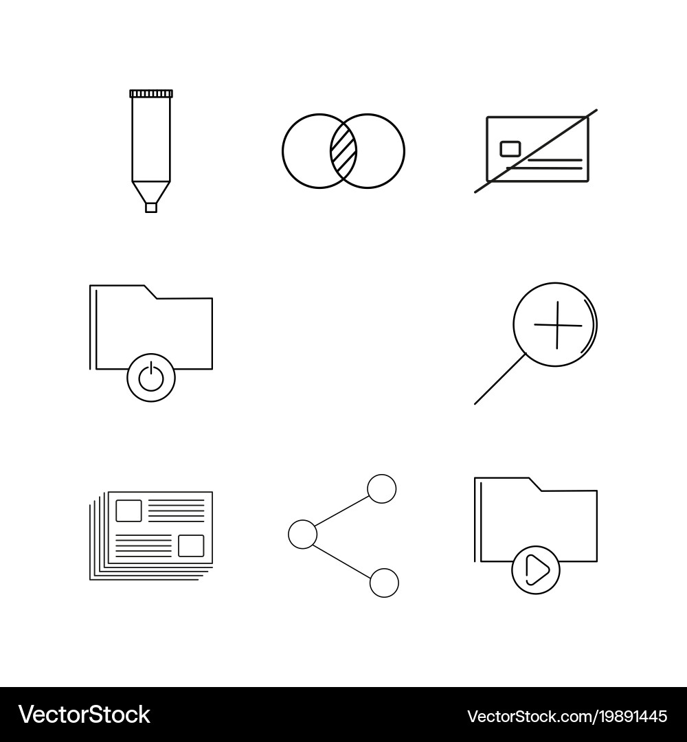 Web linear icon set simple outline icons Vector Image