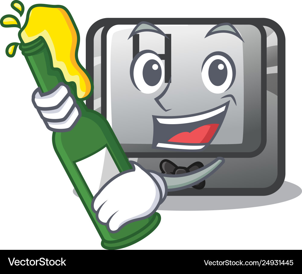 With beer button h on a character Vector Image