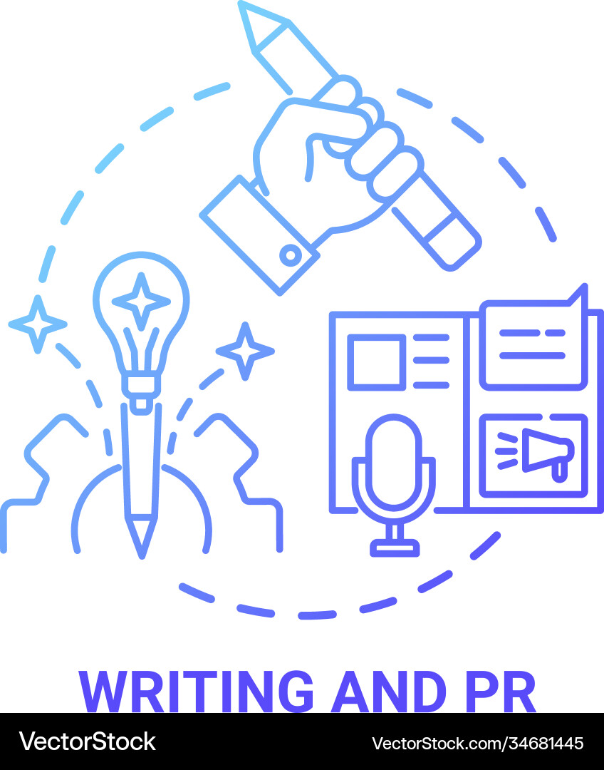 Writing and pr concept icon Writing and pr concept icon vector image