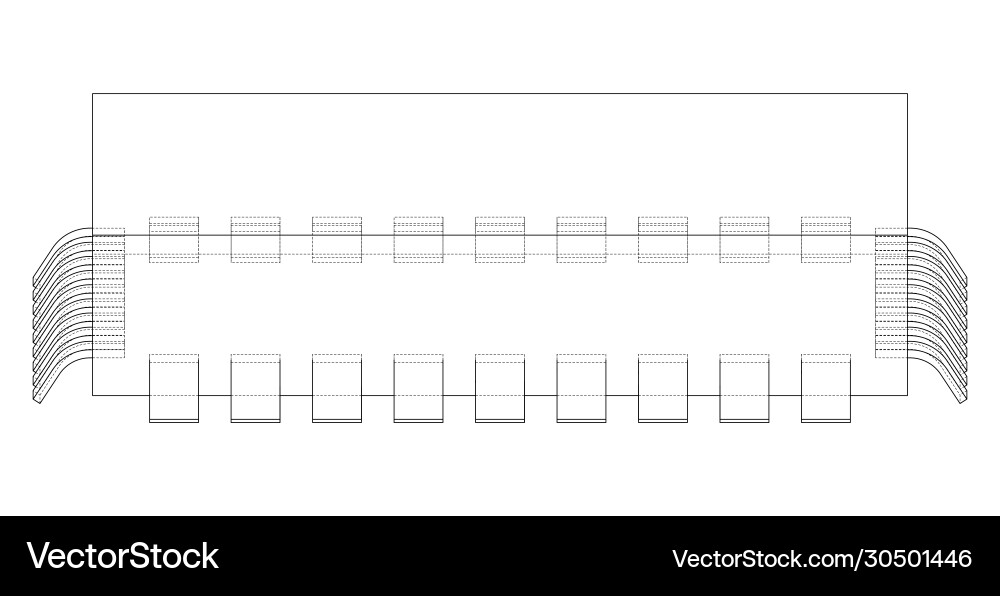 3d microchip rendering vector image
