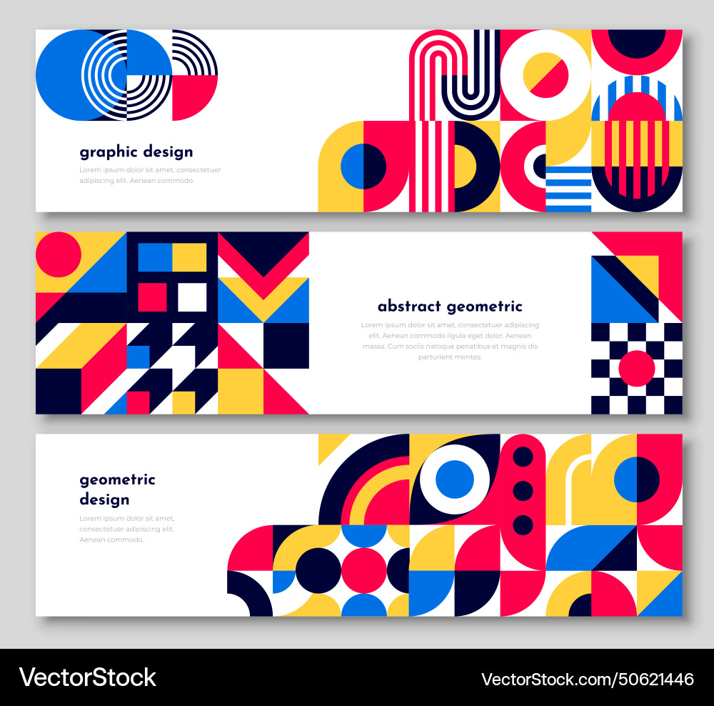 Abstract banners with geometric shape patterns Abstract banners with geometric shape patterns vector image