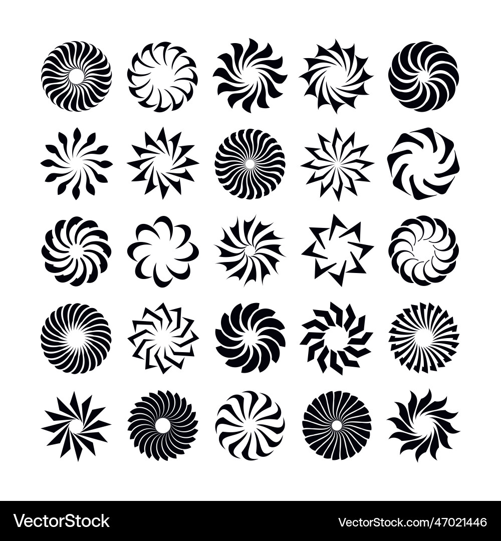 Abstract radial design element set vector image