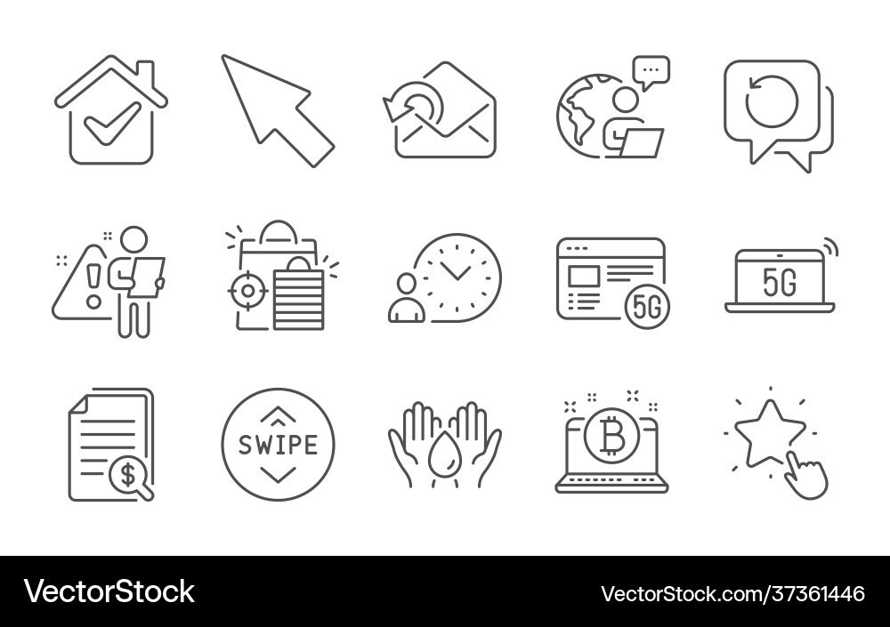 Bitcoin 5g notebook and mouse cursor icons set Bitcoin 5g notebook and mouse cursor icons set vector image