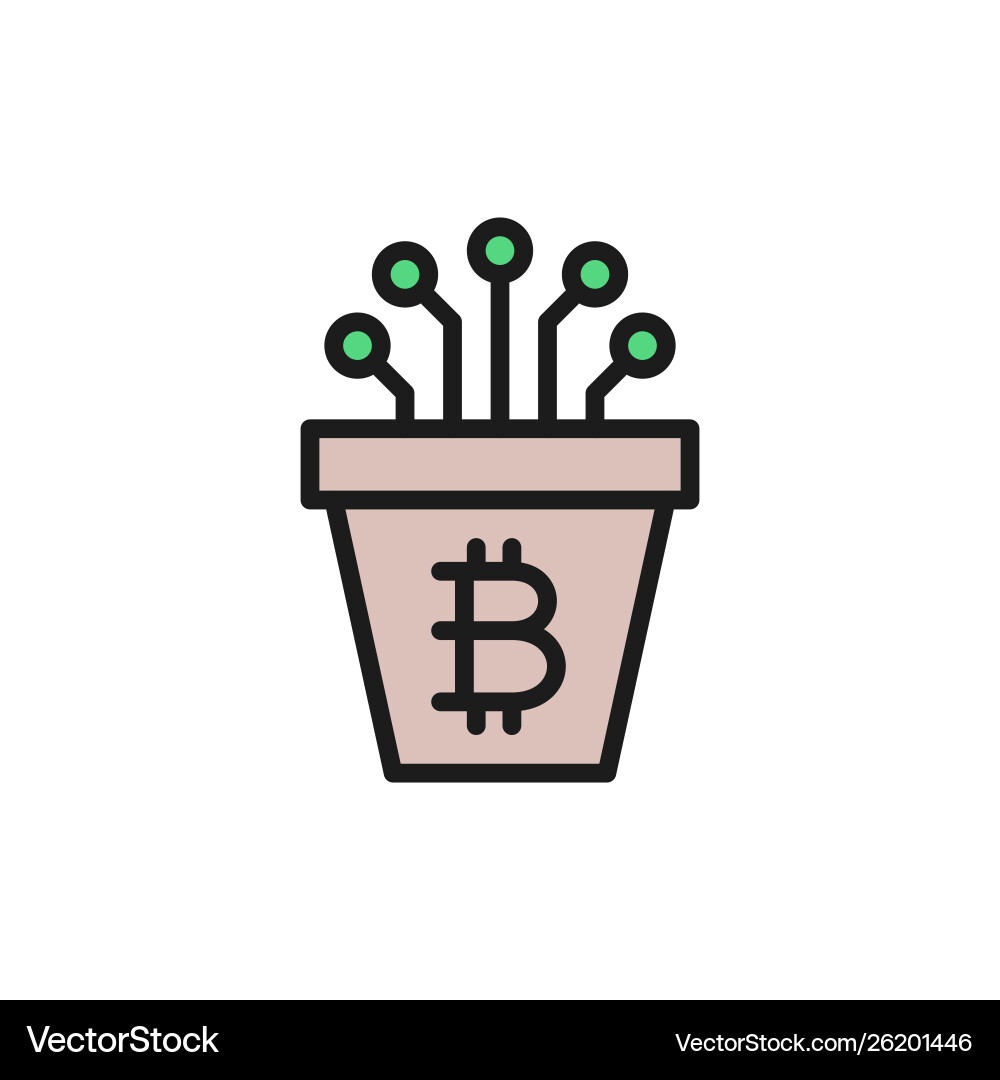 Bitcoin pot with closed contacts blockchain Bitcoin pot with closed contacts blockchain vector image
