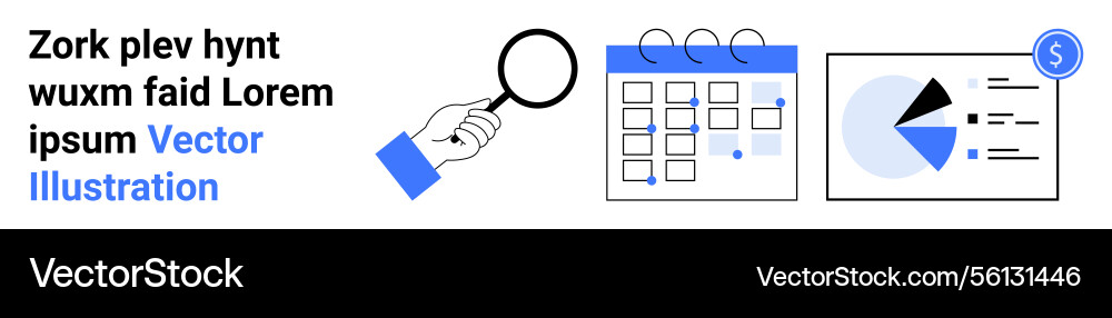Calendar scheduling data analytics and financial Calendar scheduling data analytics and financial vector image