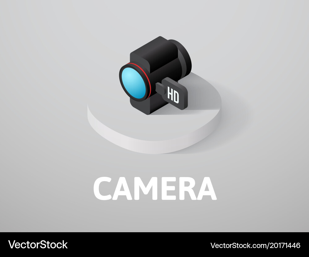 Camera isometric icon isolated on color vector image