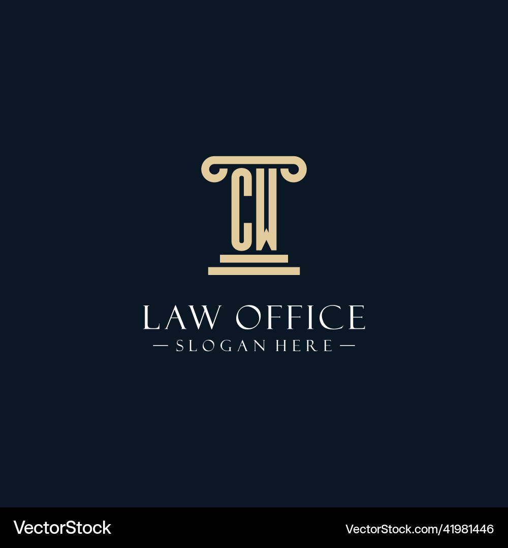 Cw initial monogram logos with pillar shapes style Cw initial monogram logos with pillar shapes style Vector Image