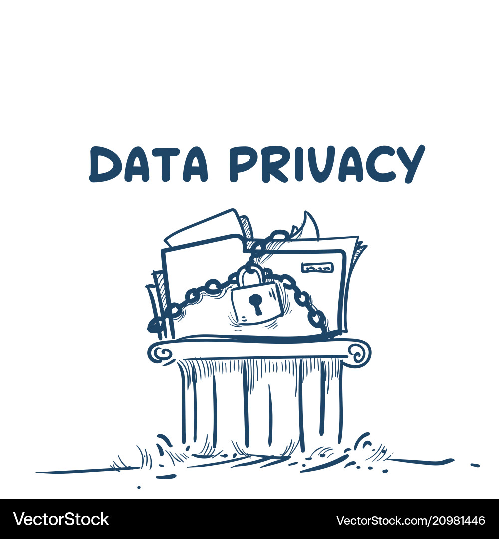 Data privacy on chain pillar general – Royalty-Free Vector | VectorStock