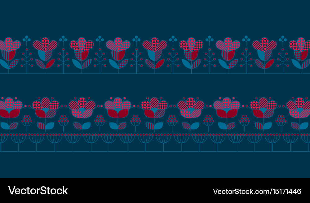 Deep blue and red pattern design elements Vector Image