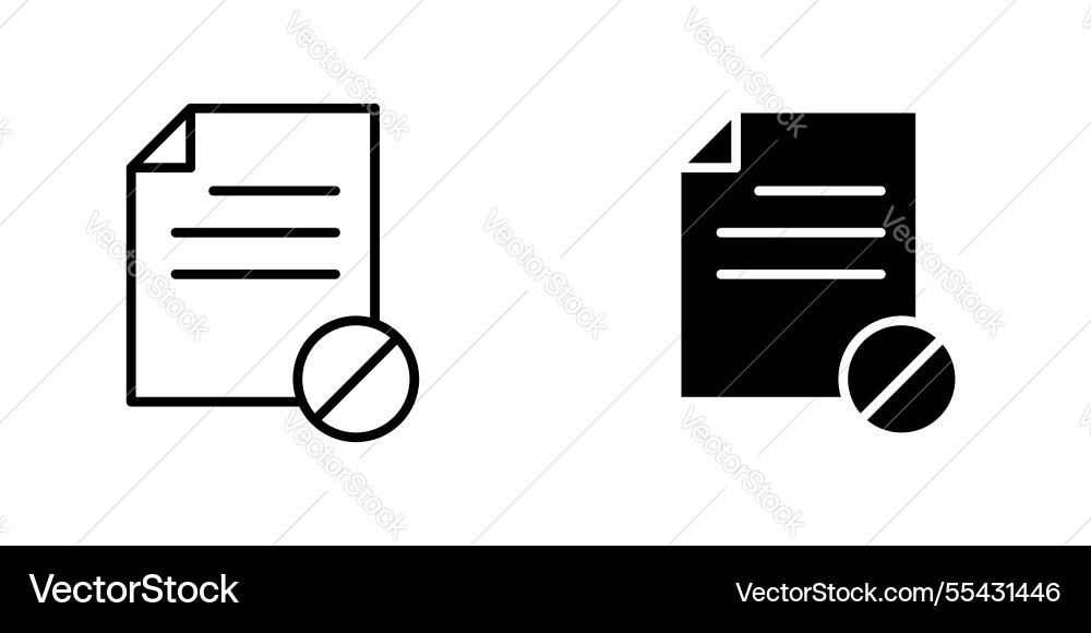 Delete document icons set in filled and strokes Delete document icons set in filled and strokes vector image