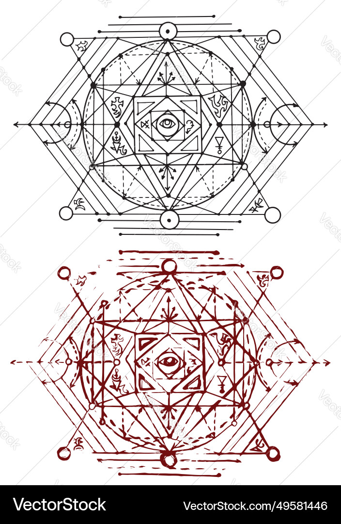 Design set with sacred geometry elements vector image