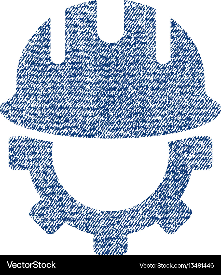 Development hardhat fabric textured icon Development hardhat fabric textured icon vector image