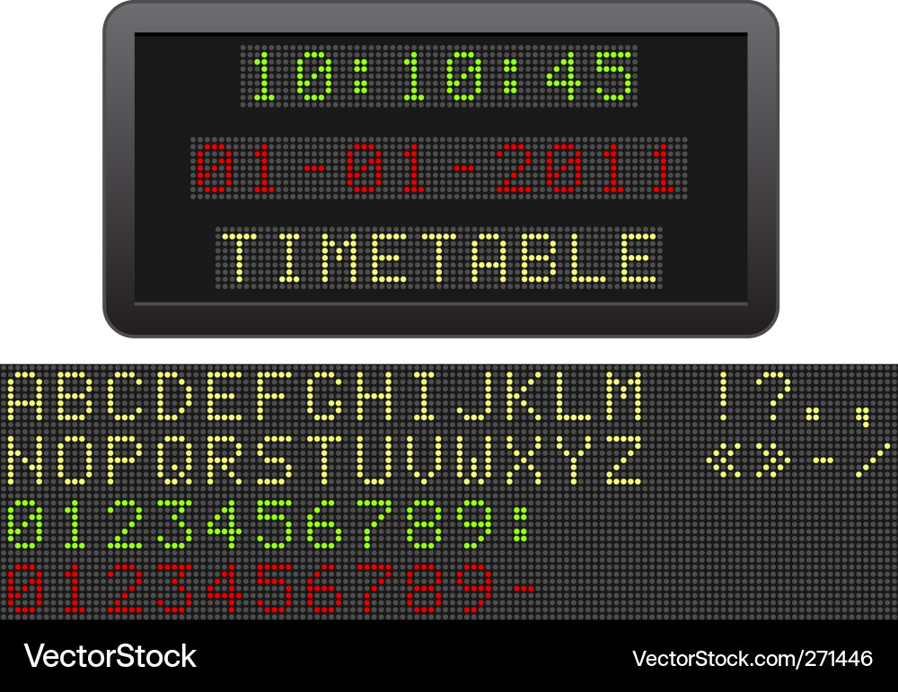 Digital Timetable Display Vector Image