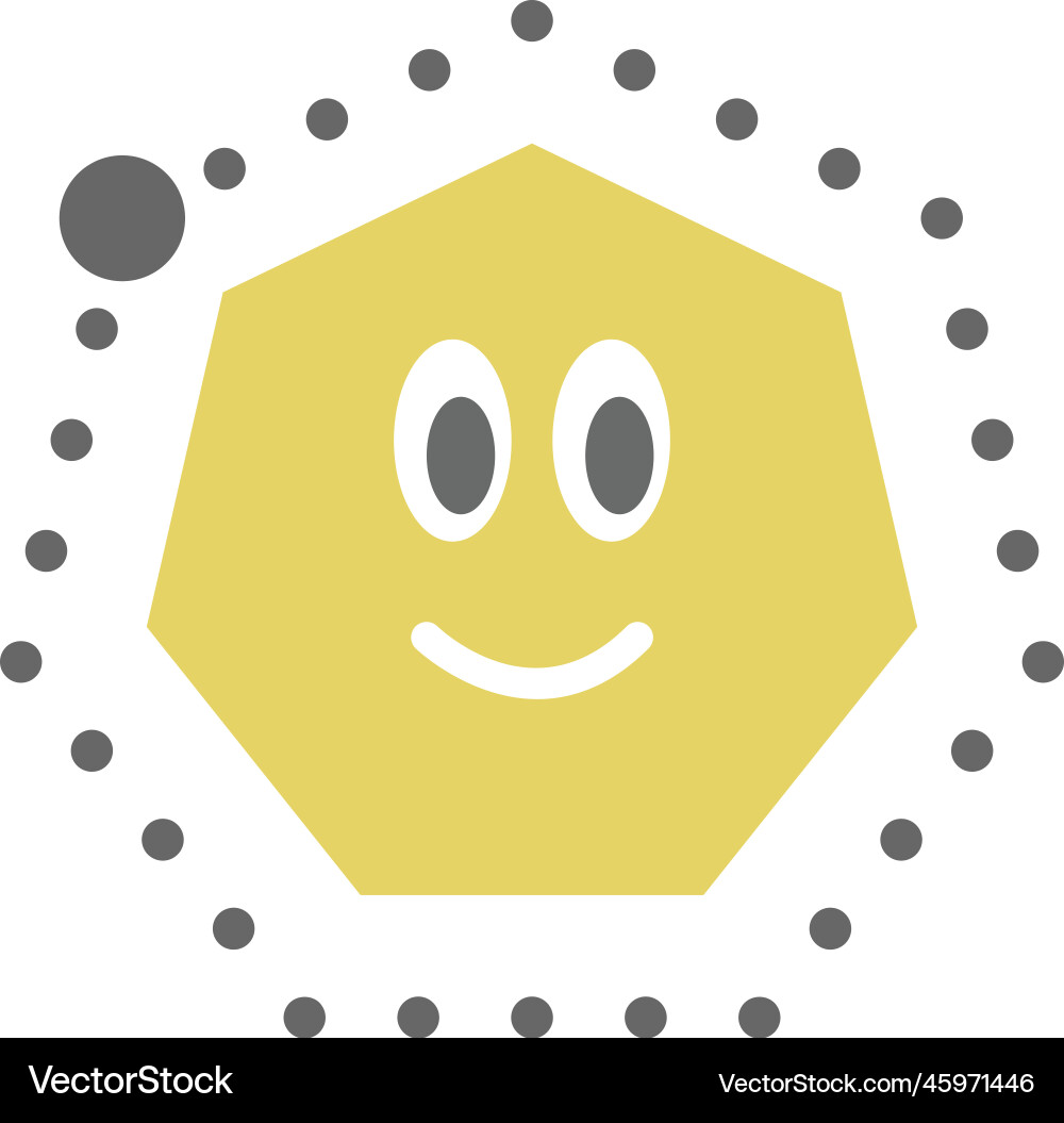 Dotted heptagon shape for tracing lines Vector Image