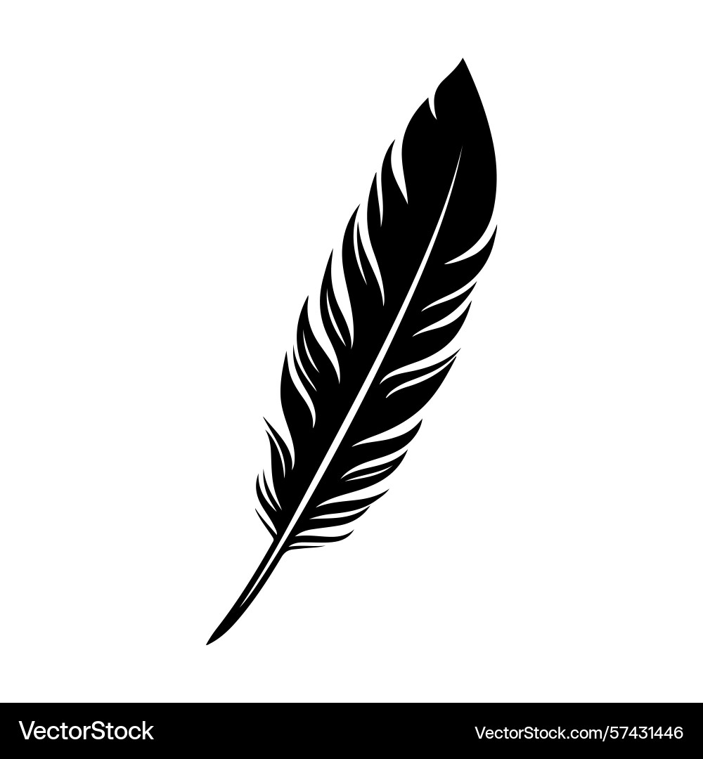 Feather arrow simple minimal silhouette vector image