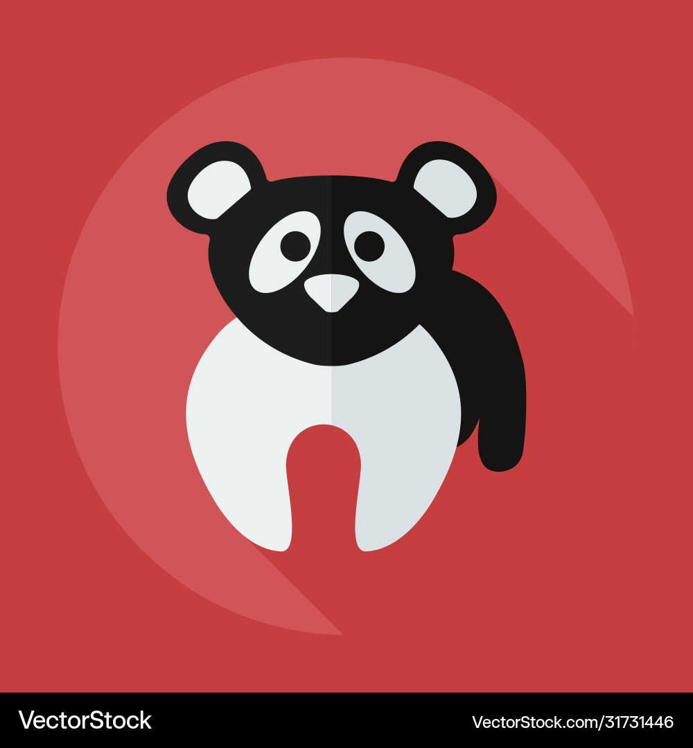 Flat modern design with shadow icons pandas Flat modern design with shadow icons pandas Vector Image
