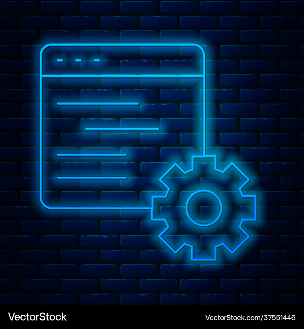 Glowing neon line computer api interface icon Glowing neon line computer api interface icon vector image