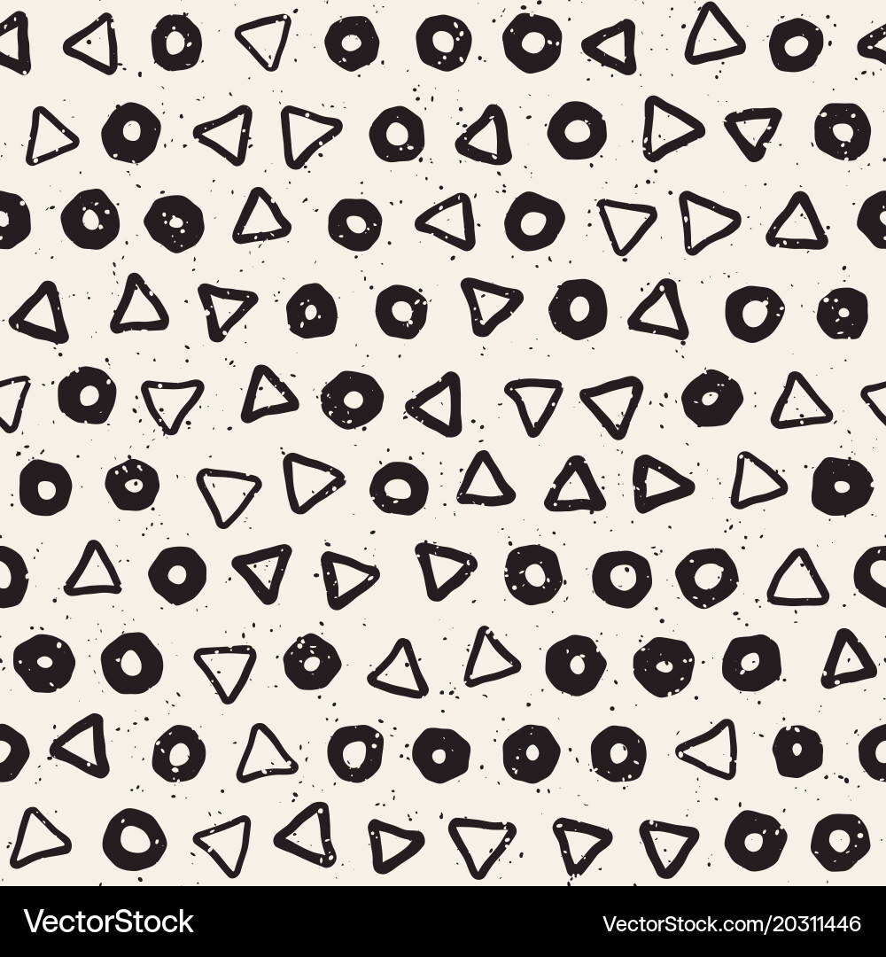 Hand drawn black and white ink abstract seamless Vector Image