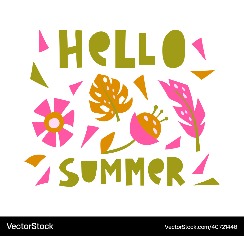 Hello summer rectangular Hello summer rectangular vector image