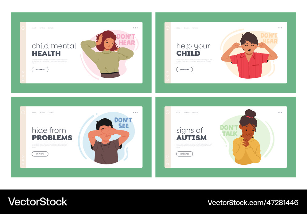 Help to little ones landing page template set Help to little ones landing page template set Vector Image