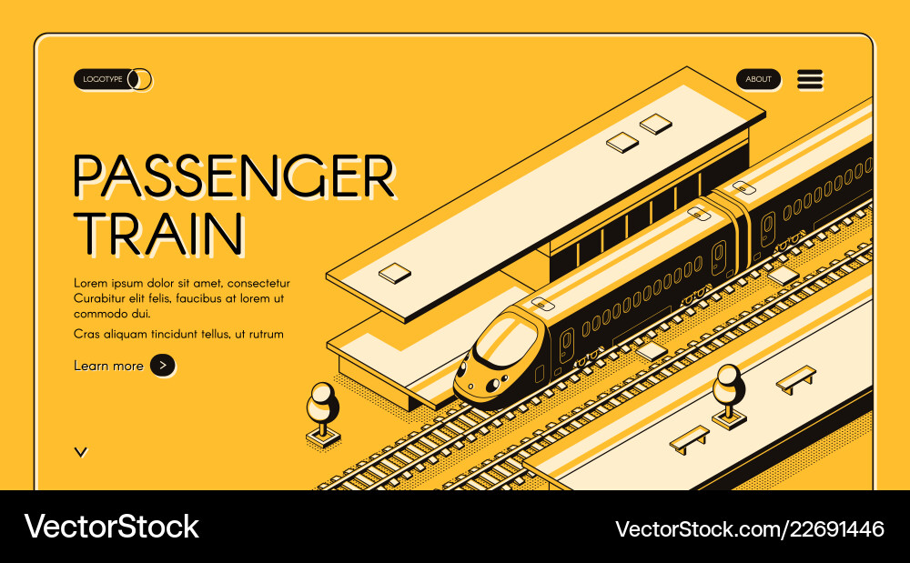High-Speed Railway Website Template Vector Image