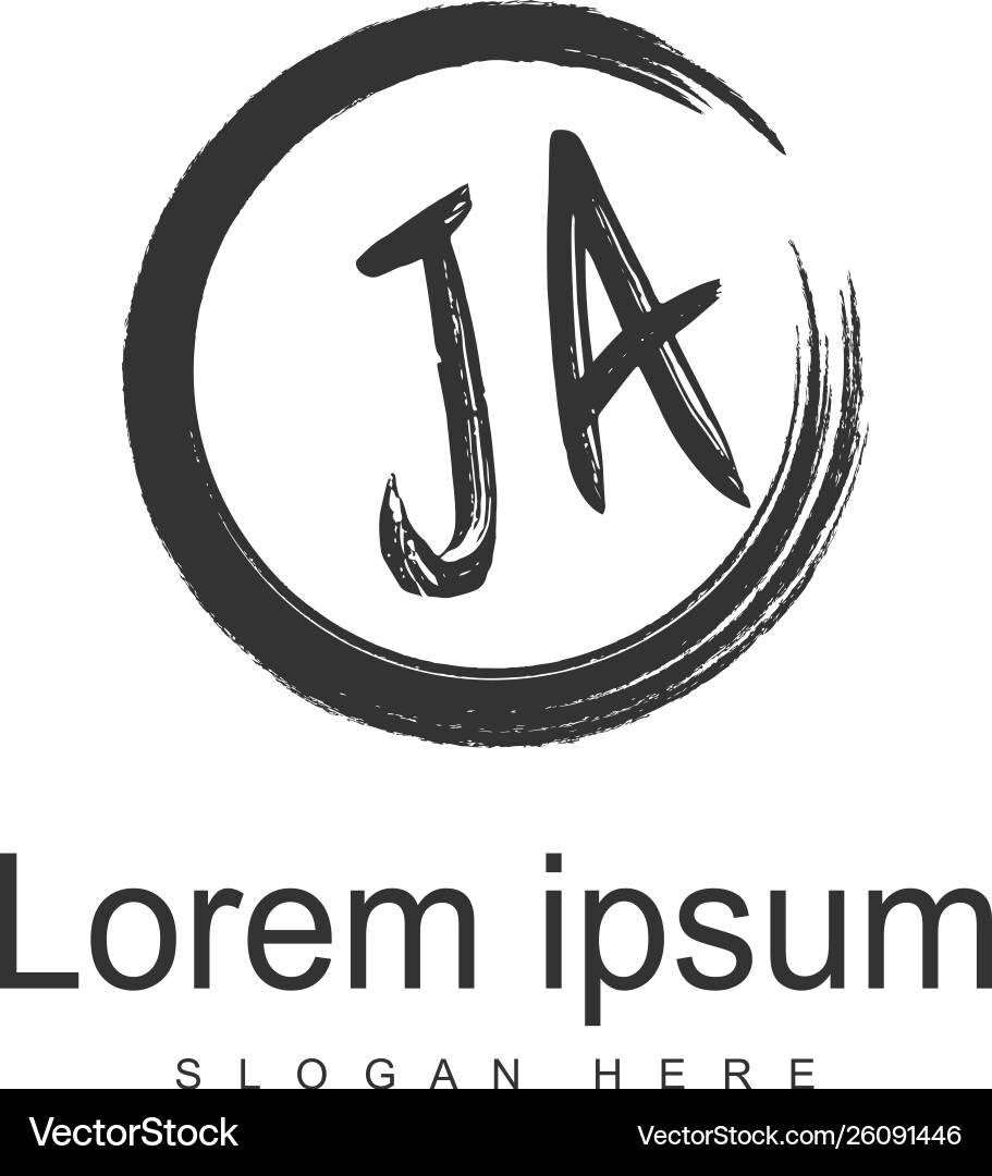 Initial ja logo template with modern frame Vector Image