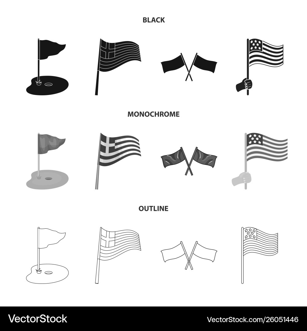 Isolated object world and flag icon set vector image