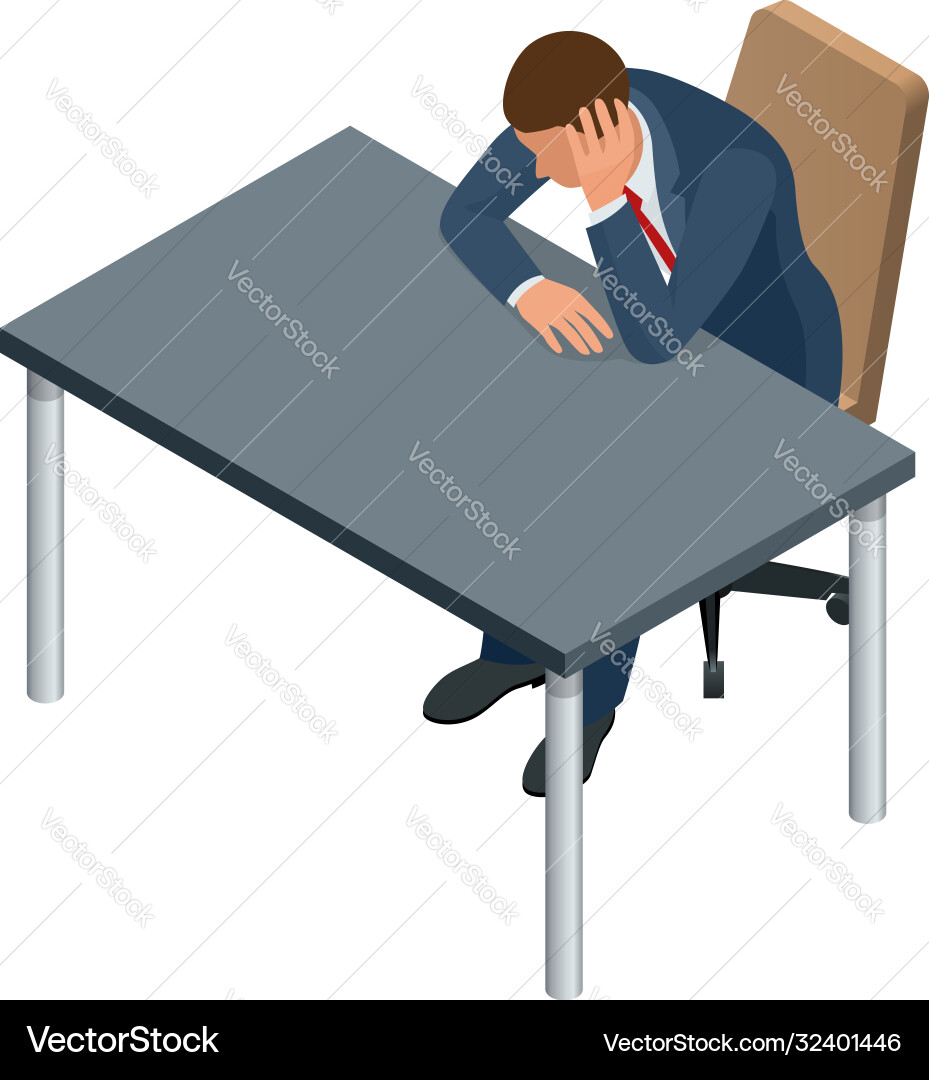 Isometric businessman isolated on write creating vector image