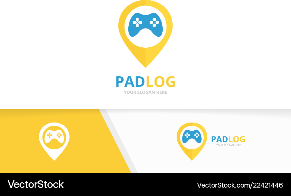 Joystick and map pointer logo combination vector image