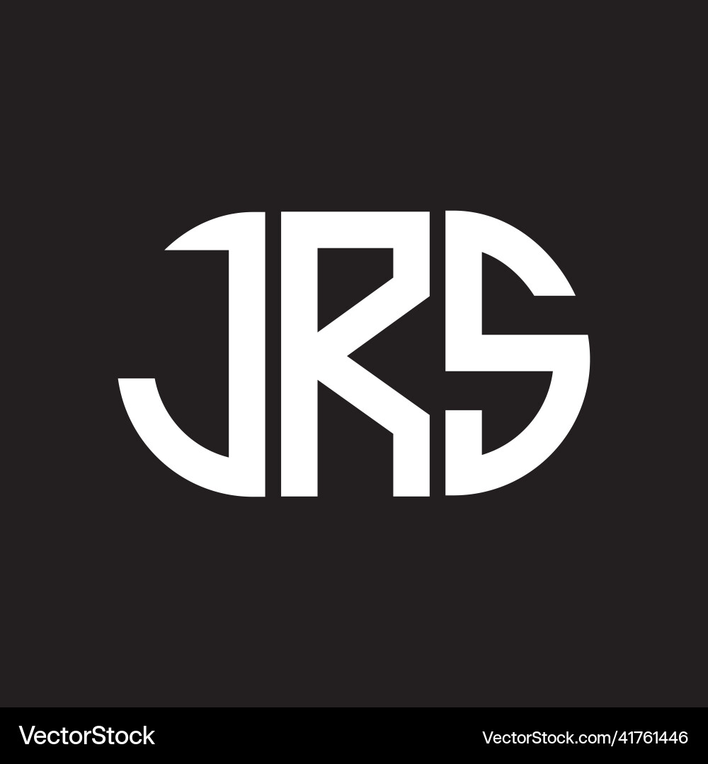 Jrs Letter Logo Design auf schwarzem Hintergrund Jrs Letter Logo Design auf schwarzem Hintergrund vektorbild