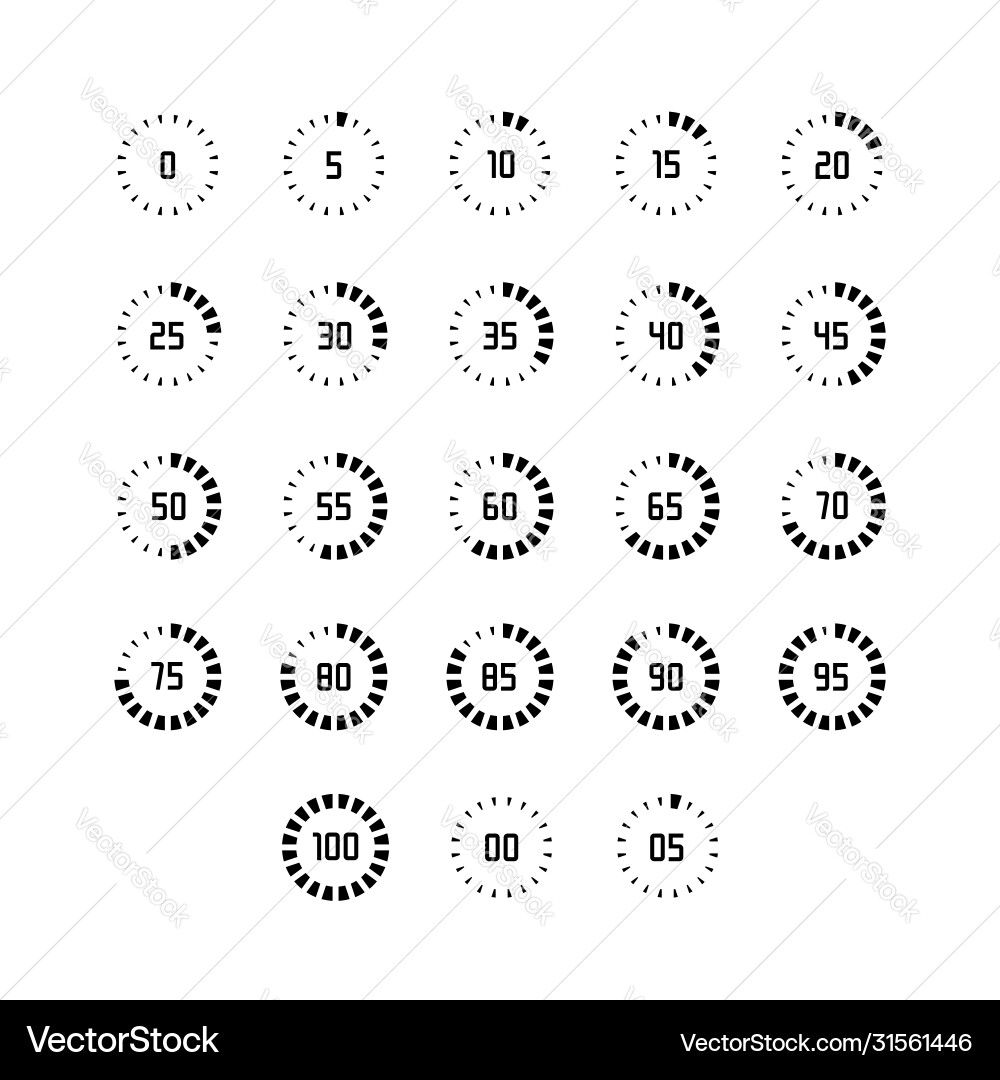 Loading buffering progress wheel icon set 2 Loading buffering progress wheel icon set 2 vector image