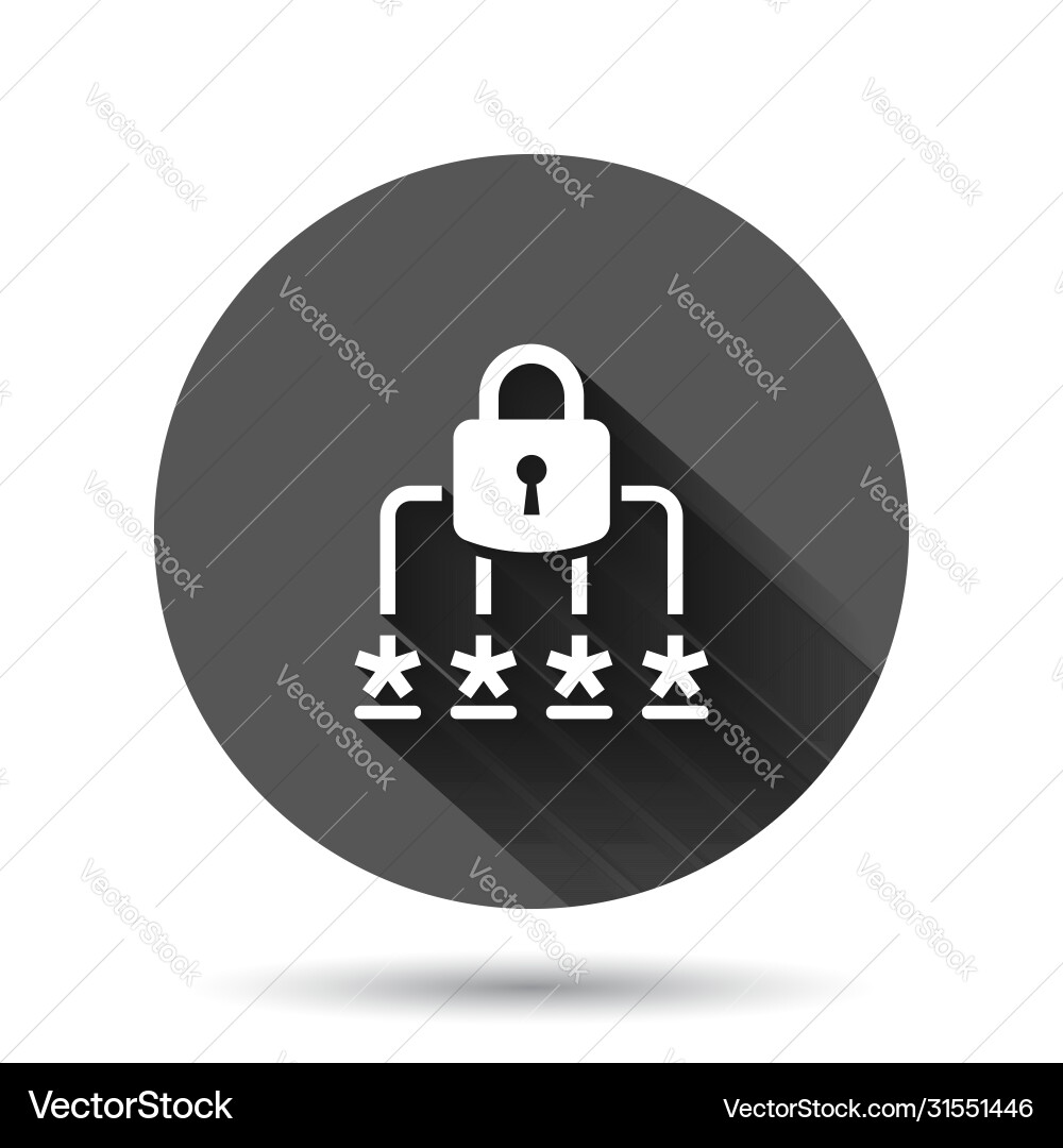 Login icon in flat style password access on black Login icon in flat style password access on black vector image