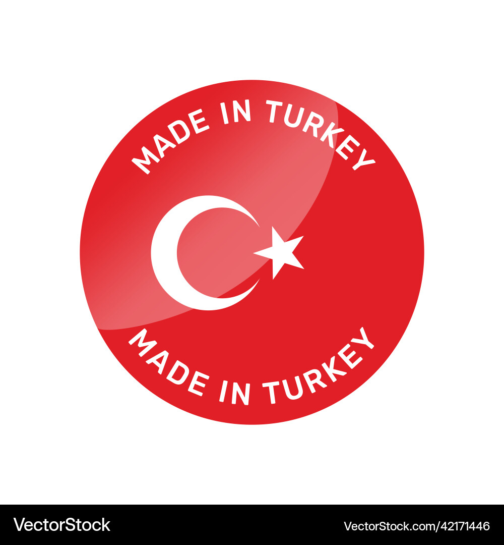 Made in turkey colorful badge Vector Image
