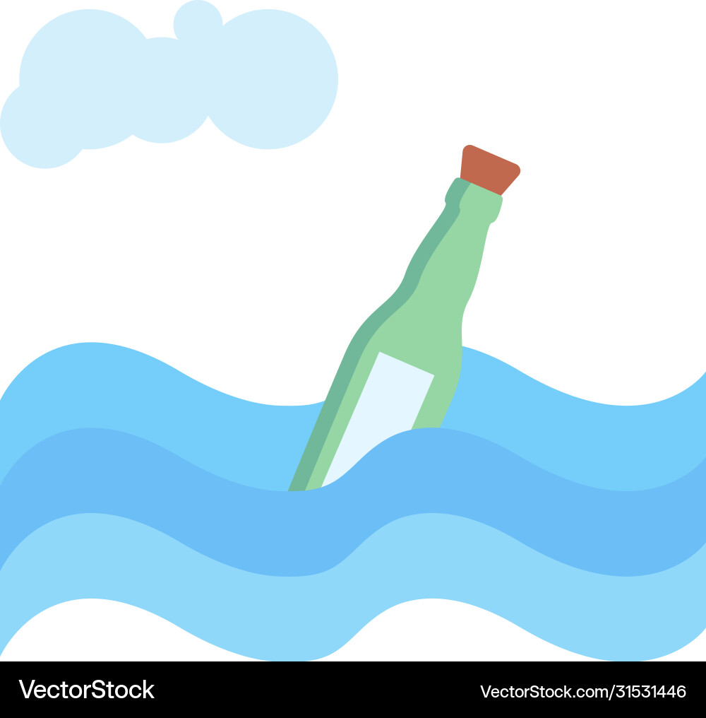 Message in a bottle graphic design template vector image