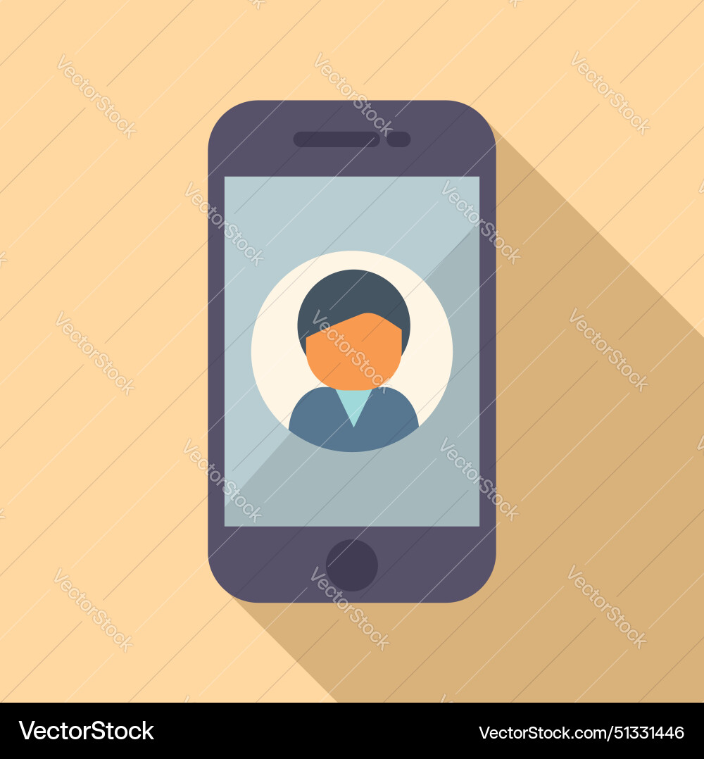 Modern smartphone with user profile icon Modern smartphone with user profile icon Vector Image