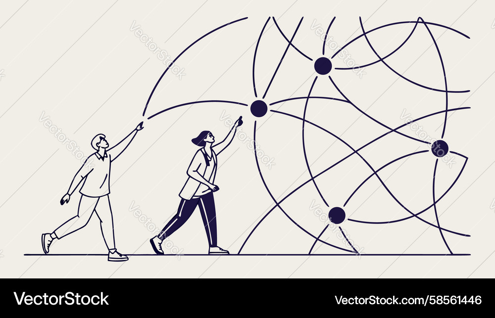 Network Connection & Collaboration Vector Image