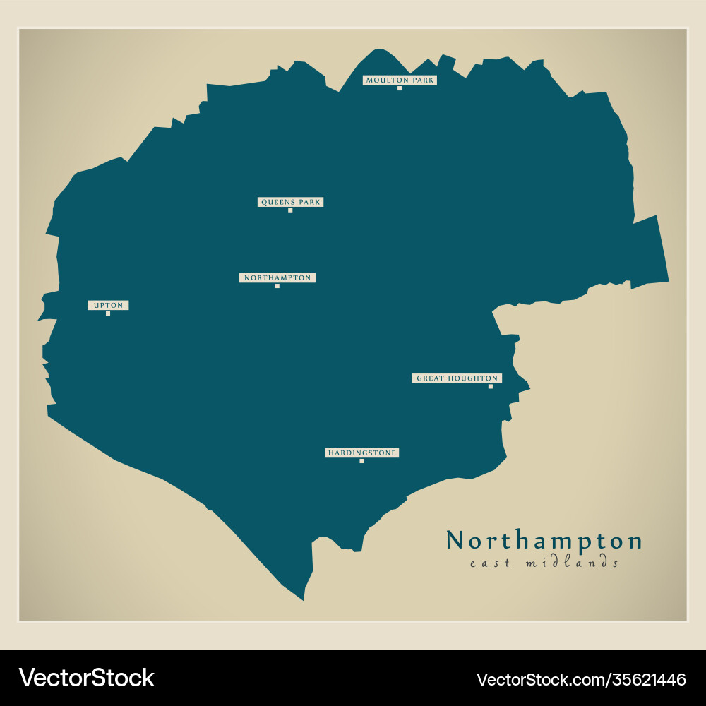 Northampton district map - england uk Northampton district map - england uk vector image