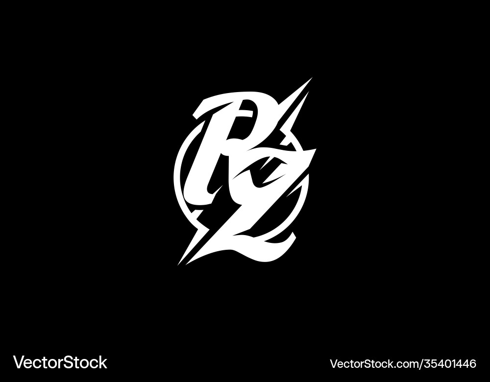 RZ Monogram Logo - Elegant Initial Vector Image