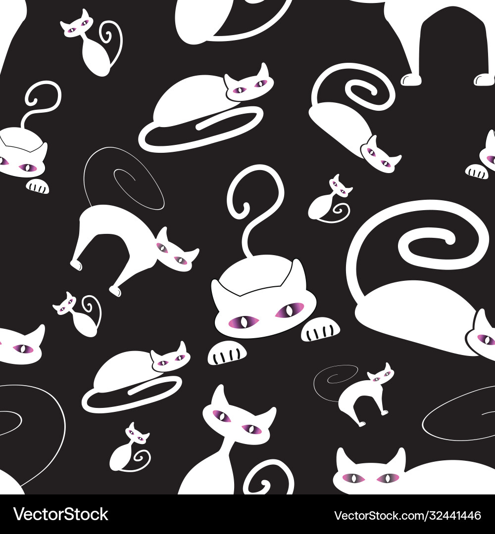 Seamless repeat pattern with cat Seamless repeat pattern with cat vector image