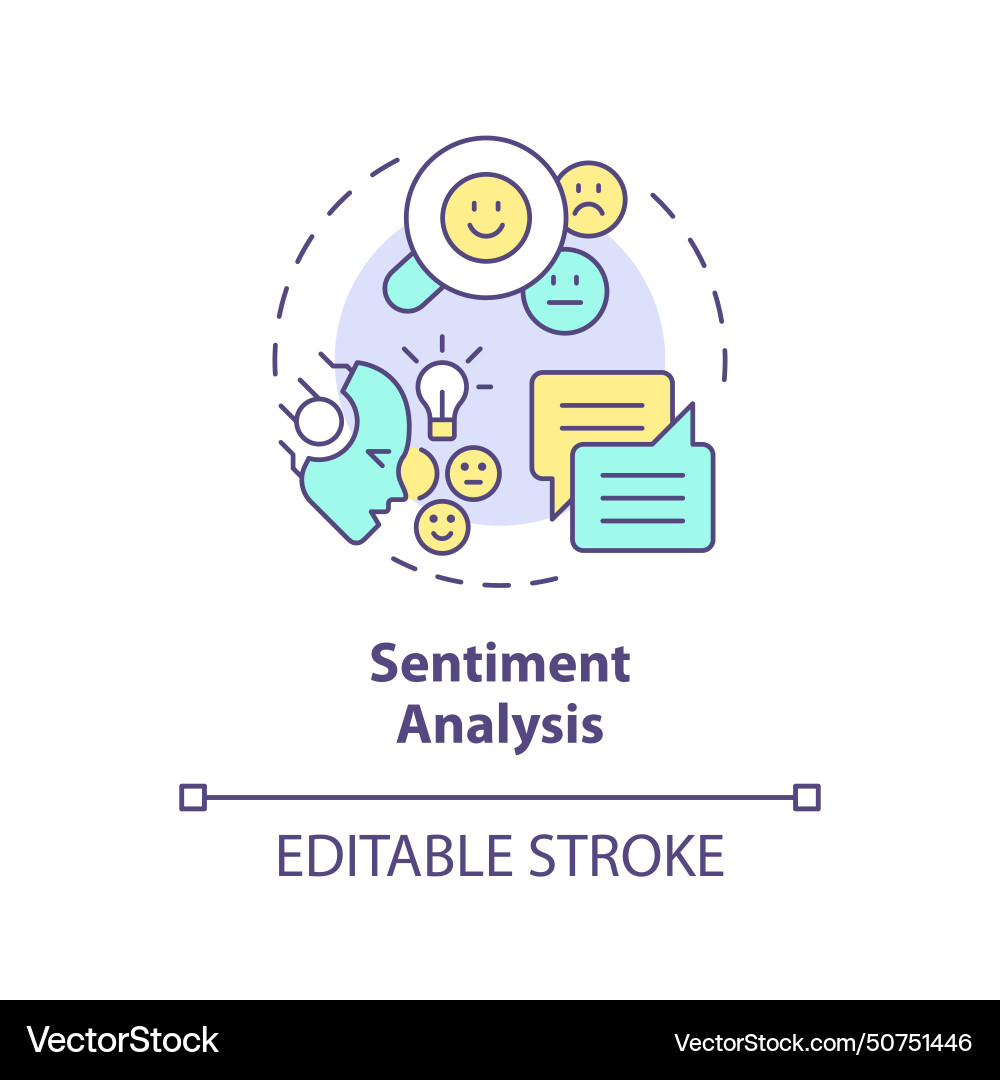 Sentiment analysis multi color concept icon Sentiment analysis multi color concept icon vector image