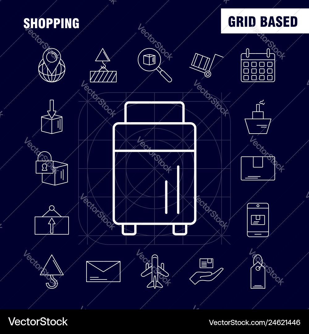 Shopping line icon for web print and mobile uxui vector image